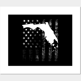 Florida Bigfoot American Flag Posters and Art